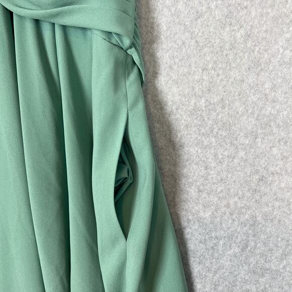 Gal Meets Glam Mint Green Seraphina Crisscross Bodice Midi Dress Size 12 Petite - Picture 9 of 11